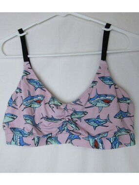 MeUndies UltraModal™ FeelFree Ruched Bralette Pink Shark Bite Adjustable L